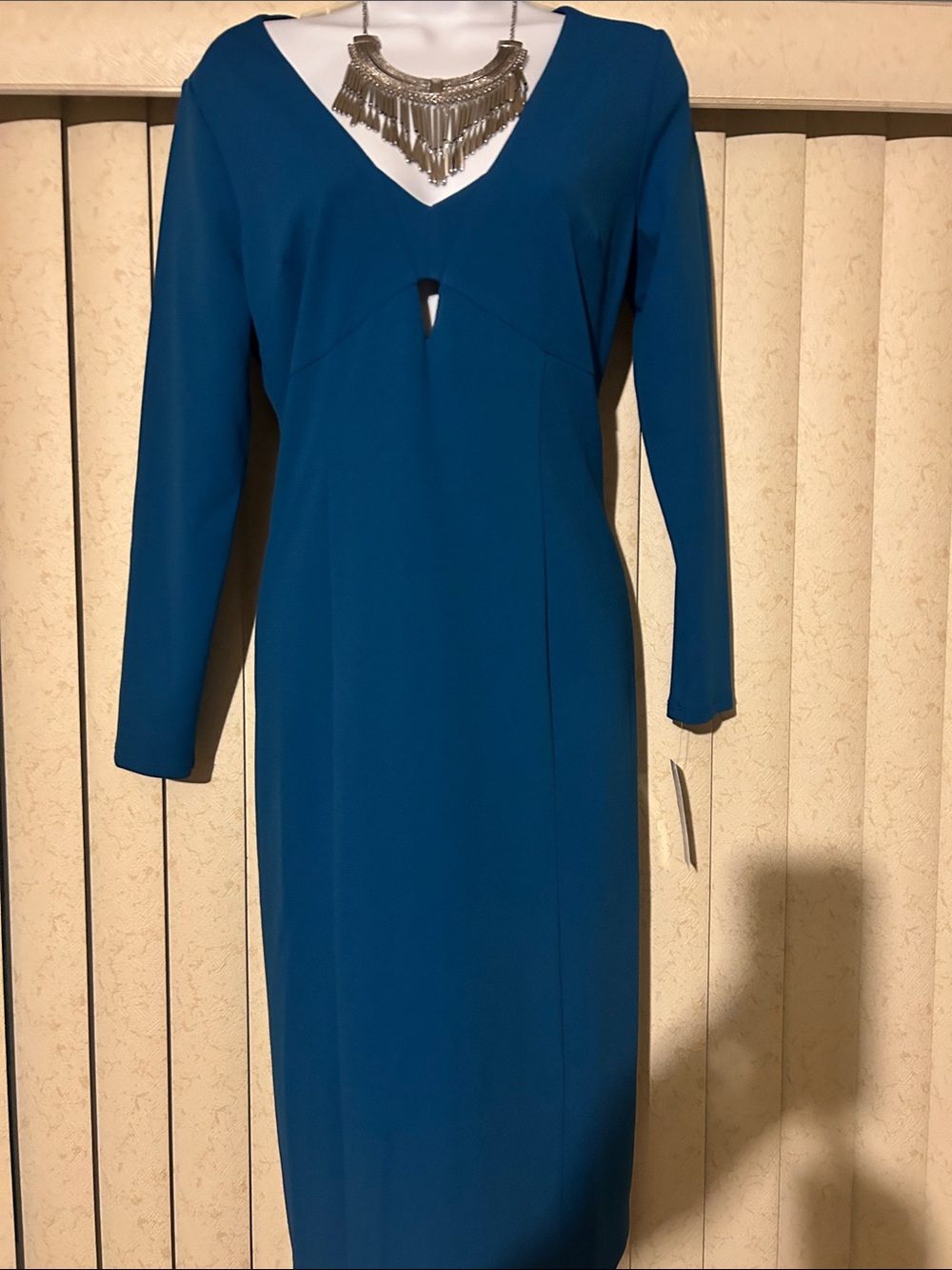 NWT Teal V-Neck Midi Dress